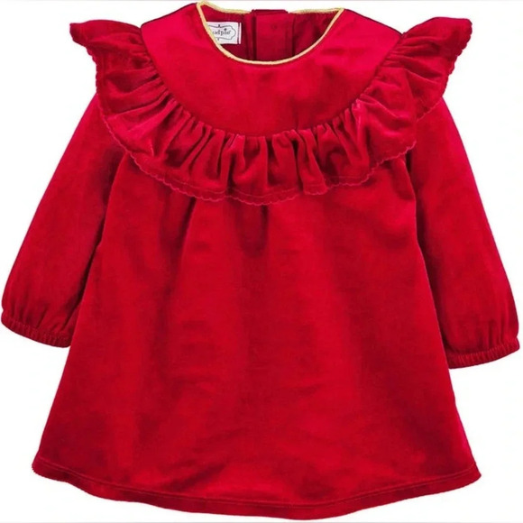 Mud Pie Other - NWT Mud Pie Girls Ruffle Velvet Dress